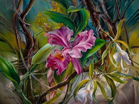 Orquídea pintura de flor Vie Dunn Harr